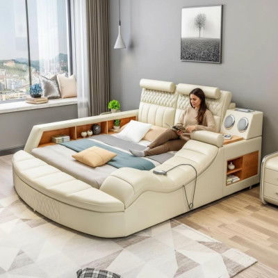 Cama multifuncional cama doble camas cama matrimonial cama tapizada dormitorio
