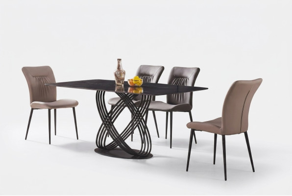 Lujo Mesa de acero inoxidable Mesa de comedor Comedor Mesas Cocina Mesas Diseño Metal
