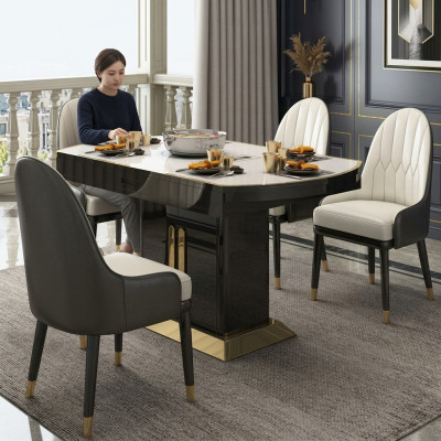 Mesa de comedor multifuncional, mesas redondas, mesa de comedor, muebles, cocina redonda de acero inoxidable.