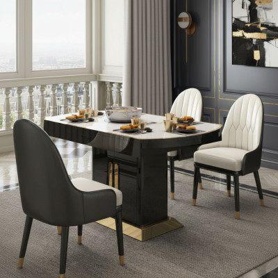 Mesa de comedor multifuncional, mesas redondas, mesa de comedor, muebles, cocina redonda de acero inoxidable.