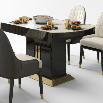 Mesa de comedor multifuncional, mesas redondas, mesa de comedor, muebles, cocina redonda de acero inoxidable.