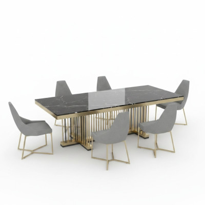 Muebles Mesa Mesas Diseño de comedor Cocina Lujo Mesa de comedor de mármol moderno 90x160