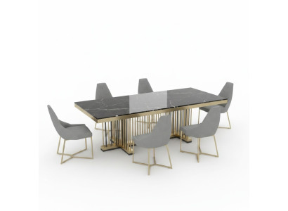 Muebles Mesa Mesas Diseño de comedor Cocina Lujo Mesa de comedor de mármol moderno 90x160
