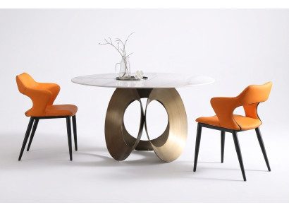 Mesa de comedor moderna de acero inoxidable para sala de estar y cocina. Mesas de diseño de metal.
