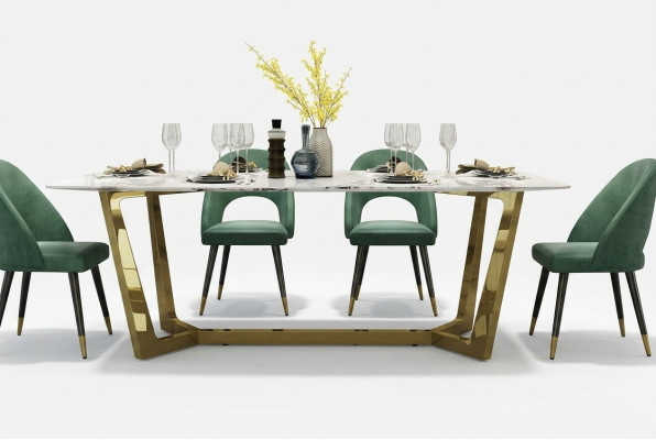 Acero inoxidable Mesa de lujo Mesas modernas Muebles de comedor Mesas de comedor 140x80cm Metal