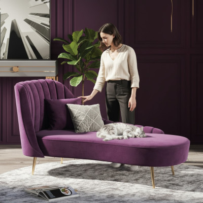 Chaise Lounge Liege Luxus Möbel Polster Liegen Sofa Relax Chaiselounge  Sofá chaise longue de lujo para descansar con cojines y tapizados.