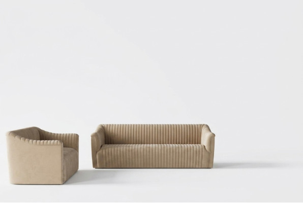 Sofá de terciopelo de 2 plazas, diseño de asiento de madera maciza de sala de estar tipo lounge