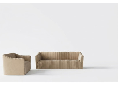 Sofá de terciopelo de 2 plazas, diseño de asiento de madera maciza de sala de estar tipo lounge
