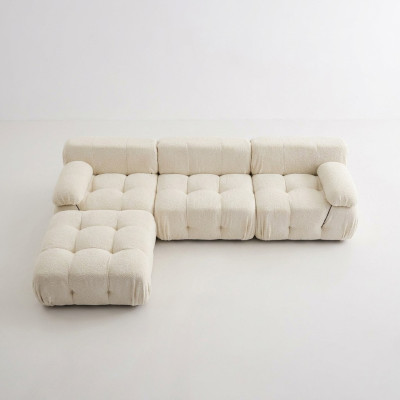 Sofá esquinero en forma de L, zona de estar relajante, diseño de asiento, sofá de salón esquinero moderno de tela.