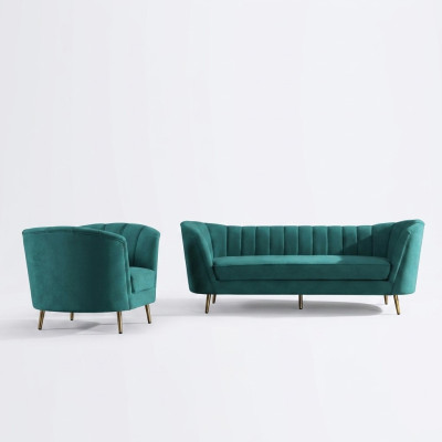 Conjunto de estar Relax de terciopelo, diseño de asientos, sofá tipo lounge, juego de sofá de 3+1 plazas.