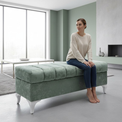 Taburete de diseñador Chaiselounge Sala de estar Banco moderno Reposapiés 140 x 43 cm Nuevo