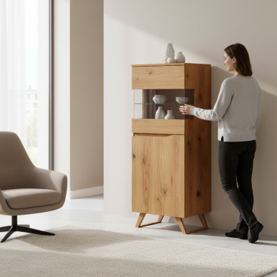 Vitrina de vidrio moderna de armario cómoda de madera armario de diseñador estantería de vitrina nuevo