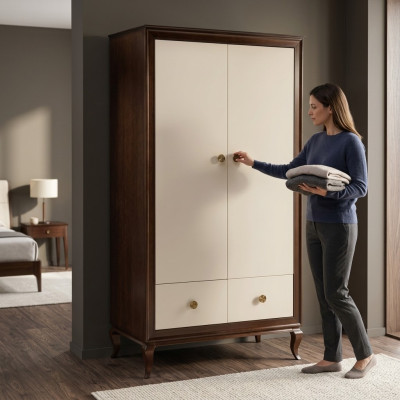 Armario de dormitorio de madera Armario Armarios Diseñador Armario de alto brillo Nuevo