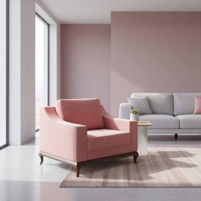 Sillón diseño muebles estilo clásico salón 95 x 100 cm. Sillón lounge nuevo.