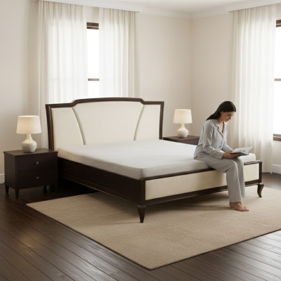 Diseño de cama acolchada de lujo para habitaciones de hotel dobles de 140, 160, 180 x 200 cm