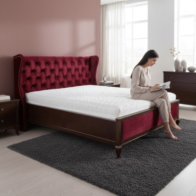 Dormitorio Cama Acolchado Diseño Muebles Lujo Doble Camas Hotel Moderno Tela