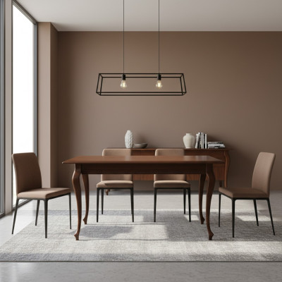 Mesa clásica de madera real para comedor, mueble de comedor, mesa de cena, mesa de conferencias.