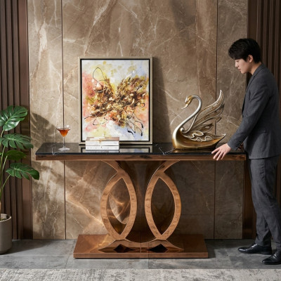 Mesa de consola de diseñador de madera Mesa consola Consolas de lujo