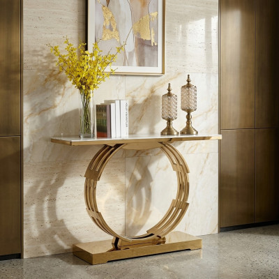 Diseñador de lujo mesa consola moderna de acero inoxidable de metal