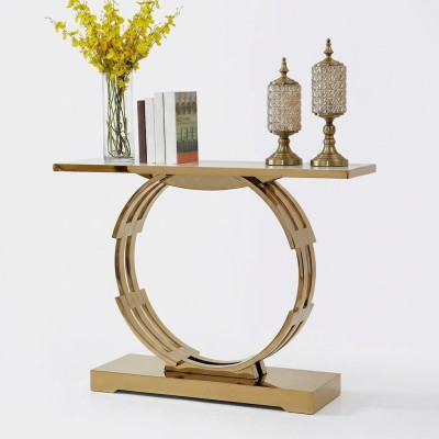 Diseñador de lujo mesa consola moderna de acero inoxidable de metal