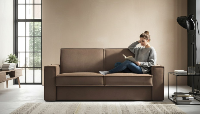 Sofá cama Sofá de 2 plazas de tela Sofá de dos plazas Salón Muebles italianos Nuevos