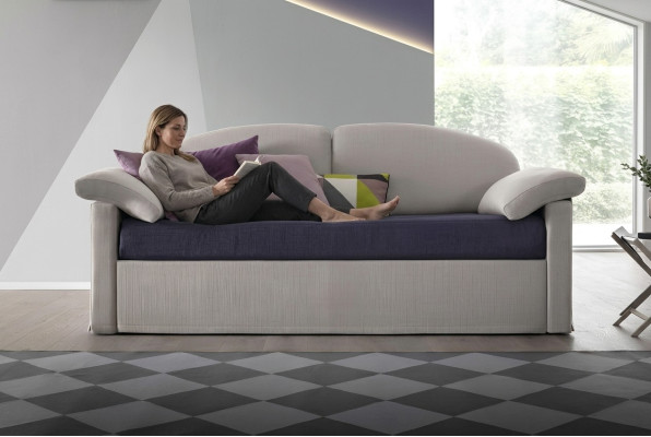 Sofá de diseño 3 plazas Tapizado de lujo en tela bicolor Muebles italianos