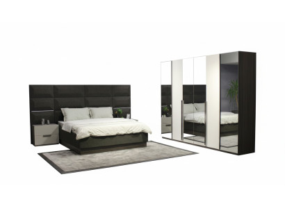 Conjunto de muebles de dormitorio completo cama 2 mesitas de noche tocador espejo 8 piezas nuevo