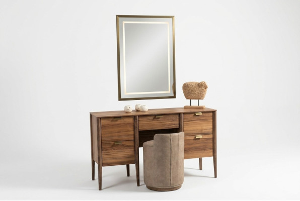 Mueble de lujo diseño tocador con espejo taburete Nuevo dormitorio Nuevo