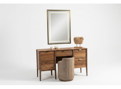 Mueble de lujo diseño tocador con espejo taburete Nuevo dormitorio Nuevo