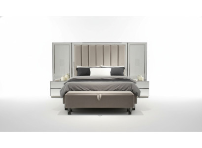 Juego de dormitorio de lujo con cama + 2 mesitas de noche. Conjunto completo de muebles para habitación, nuevo.