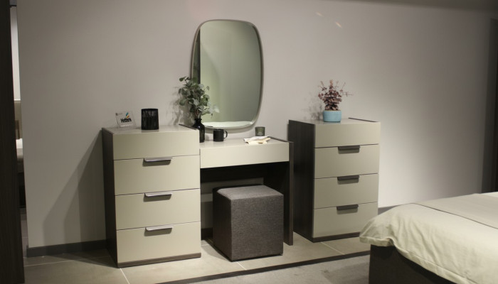Mesa tocador con espejo Maquillaje Dormitorio Diseño Muebles Madera 2 piezas Nuevo