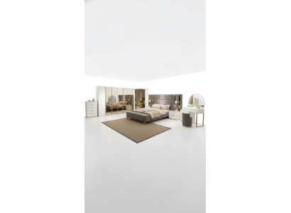 Set de dormitorio de lujo cama + 2 mesitas de noche cómoda armario de madera nuevo