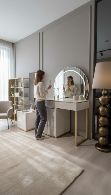 Diseño de tocador con espejo Muebles de lujo para el dormitorio 2 piezas Nuevo