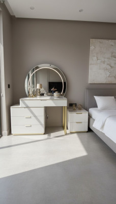 Diseño de tocador con espejo Muebles de lujo para el dormitorio 2 piezas Nuevo