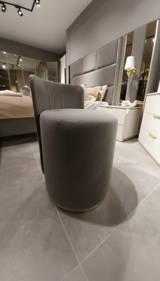 Taburete redondo de diseño, muebles de madera de lujo para sala de estar, otomana de diseño.
