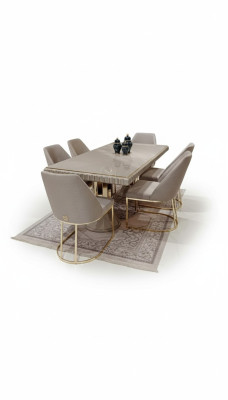 Conjunto de muebles modernos - 6 sillas de comedor - Sillas tapizadas de tela - Grupo de sillas