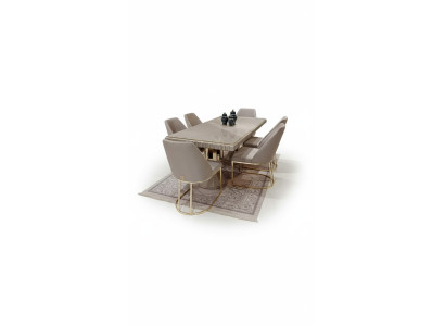 Conjunto de muebles modernos - 6 sillas de comedor - Sillas tapizadas de tela - Grupo de sillas