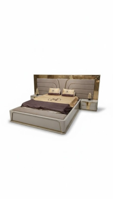 Juego de dormitorio Lujo Cama completa + 2 mesitas de noche 3 pzs. Conjunto moderno Nuevo