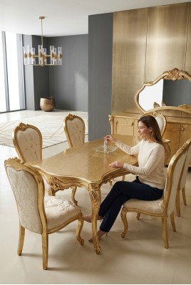 6 sillas conjunto completo de estilo Art déco Diseño de sillas Chesterfield Textil Nuevo