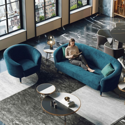 Conjunto de sofás de terciopelo 3+1 plazas, salón sofá diseño sofá lounge, muebles