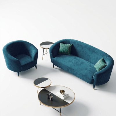 Conjunto de sofás de terciopelo 3+1 plazas, salón sofá diseño sofá lounge, muebles