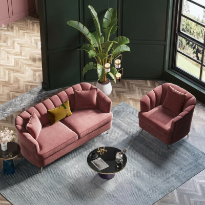 Sofá de diseño de relax de sala de estar de terciopelo Sofá Lounge Sofás Textiles Sofá de 3 plazas
