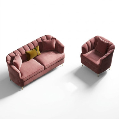 Sofá de diseño de relax de sala de estar de terciopelo Sofá Lounge Sofás Textiles Sofá de 3 plazas