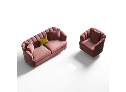 Sofá de diseño de relax de sala de estar de terciopelo Sofá Lounge Sofás Textiles Sofá de 3 plazas