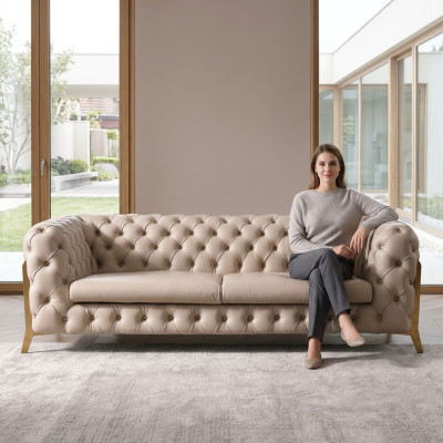 Piel sintética sofá de 3 plazas salón conjunto de relajación diseño sofá salón sofás