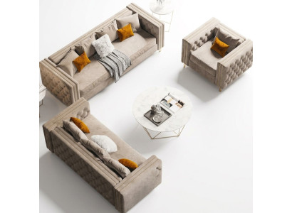 Sofá de diseño Lounge Sofas Relax 3 plazas de 233 cm con estructura de asiento acolchada