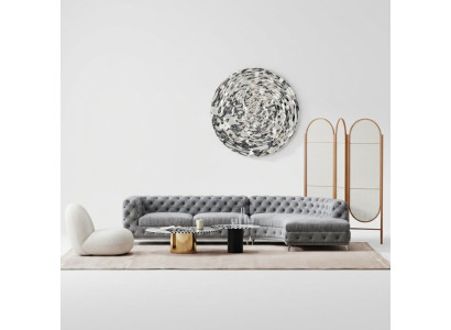 Chesterfield Asiento Diseño Sofá Salón Sofás Textil Sofá de esquina en forma de L Wohnlandschaft