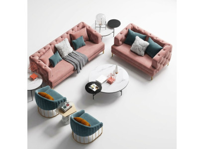 Sofá de diseño de tres plazas Relax Lounge Sofas Sofá textil de terciopelo de 3 plazas.