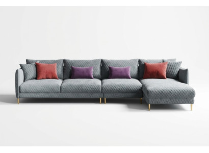 Textil Sofá esquinero en forma de L de lujo y moderno de descanso.