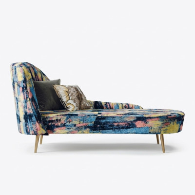 Tumbona Acolchada de Tela Moderna Asiento de Relax de Lujo Muebles para Salón
